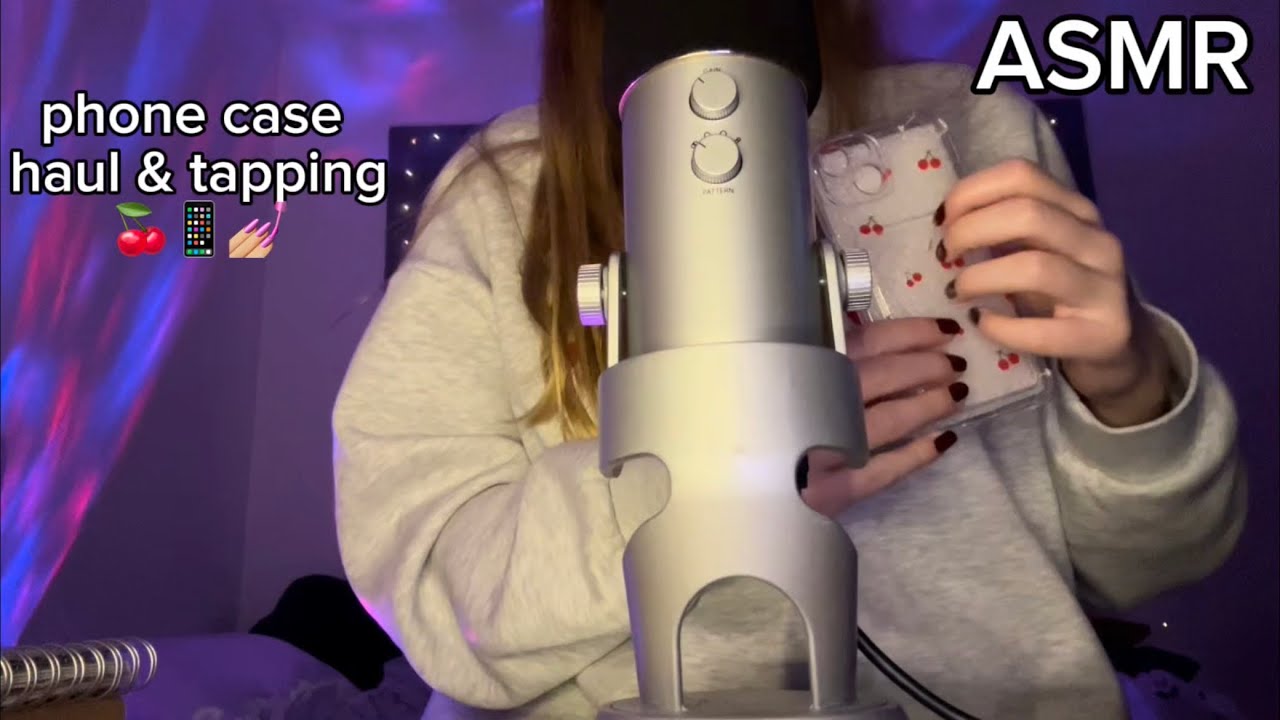 ASMR phone case collection haul & tapping 💅🏼🍒