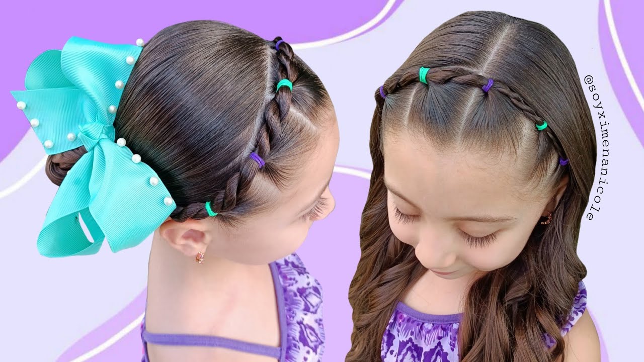 2 IDEAS DE PEINADO PARA NIÑAS ✨💜 FÁCIL, RÁPIDO & BONITO