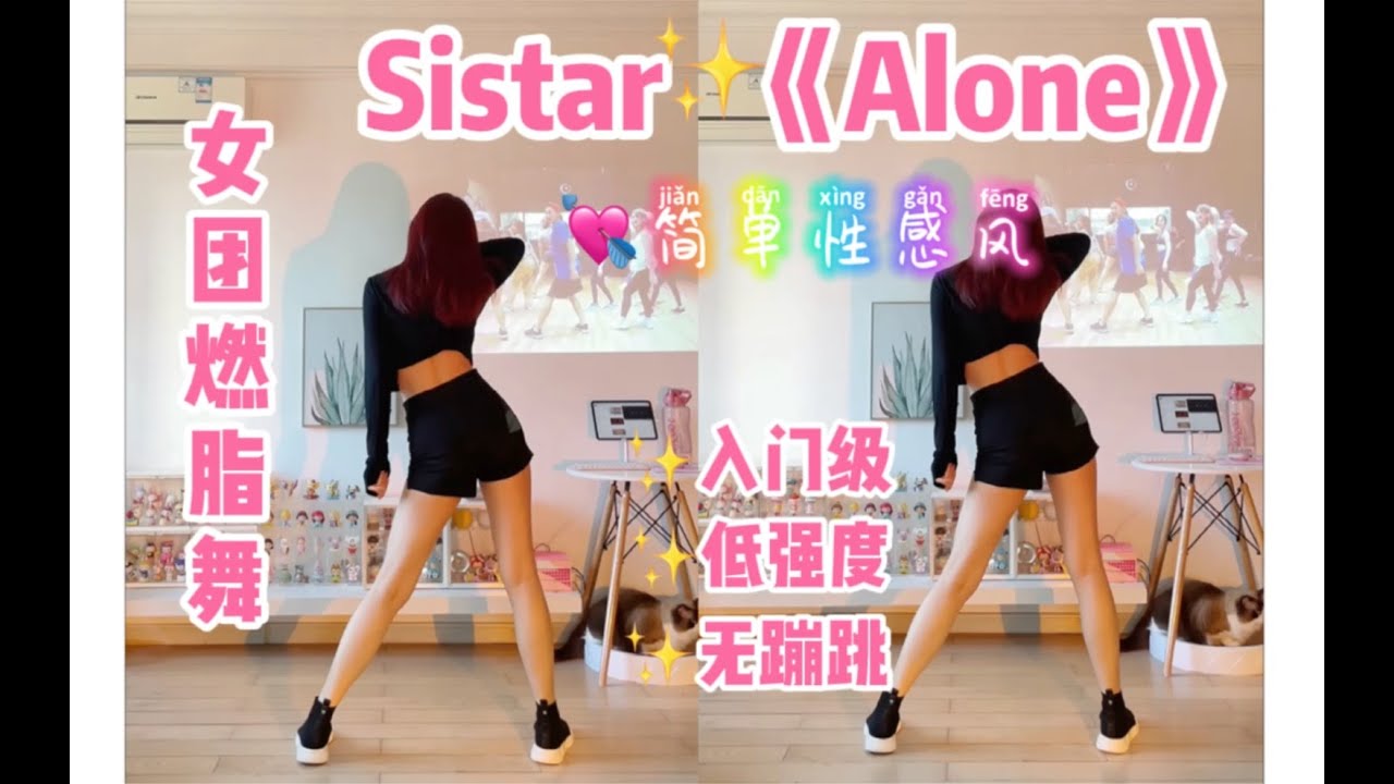 【瘦身塑形】女团燃脂舞｜Sistar《Alone》简单入门级，低强度无蹦跳！经典二代团，减脂有氧舞蹈尊巴zumba，邻居友好～跟跳golfy