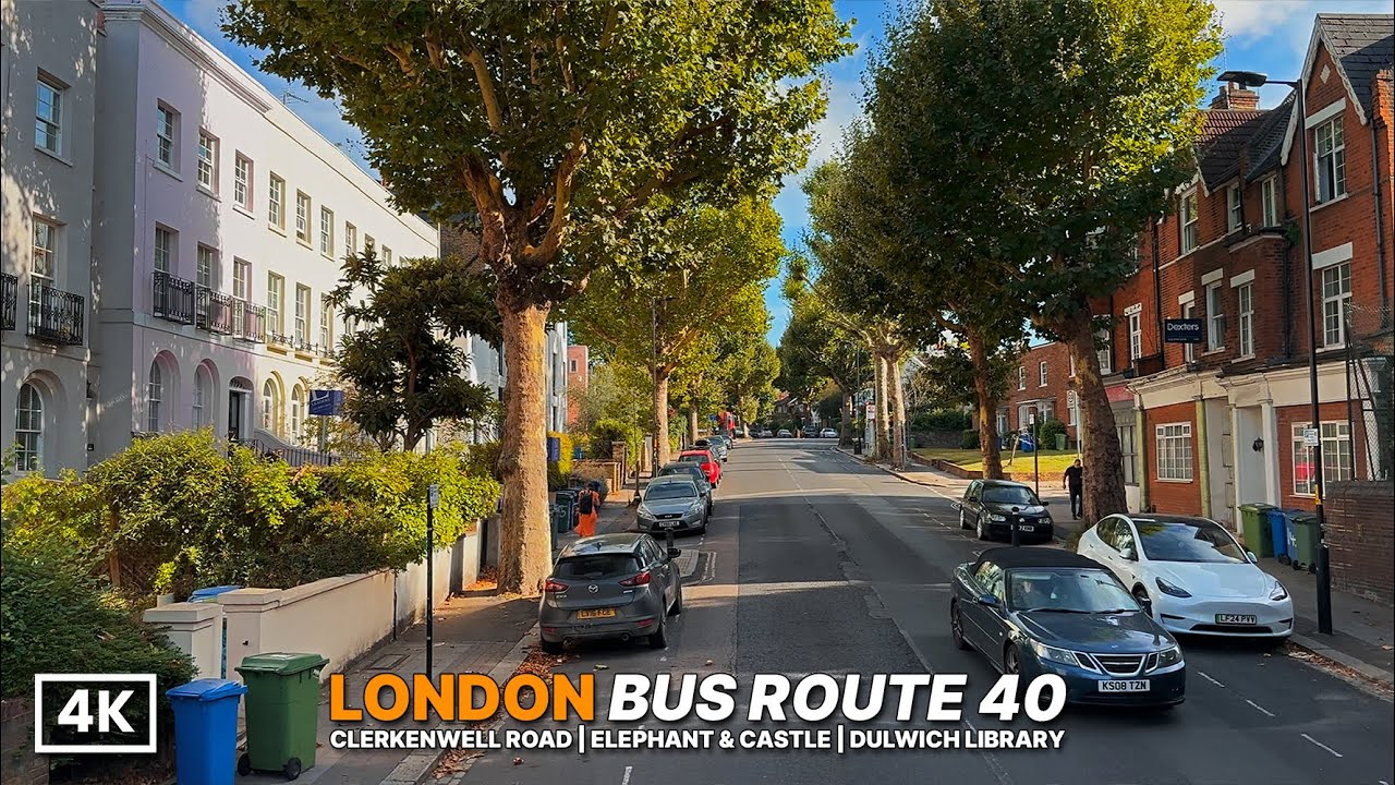 Rainy London Bus Ride Turns Sunny 🌧️☀️ | Bus Route 40 POV from Farringdon to Dulwich [4K HDR]
