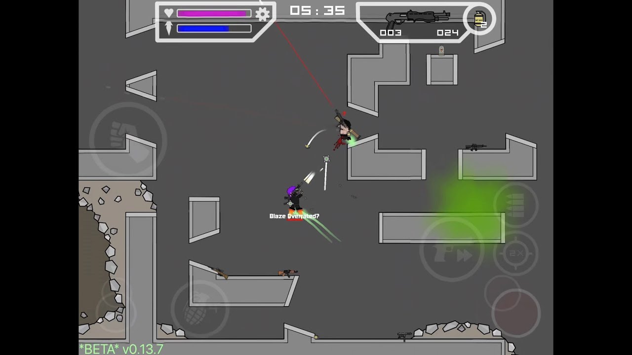 Anoxic vs. Blaze - 1v1 - FT5 : Mini Militia Classic