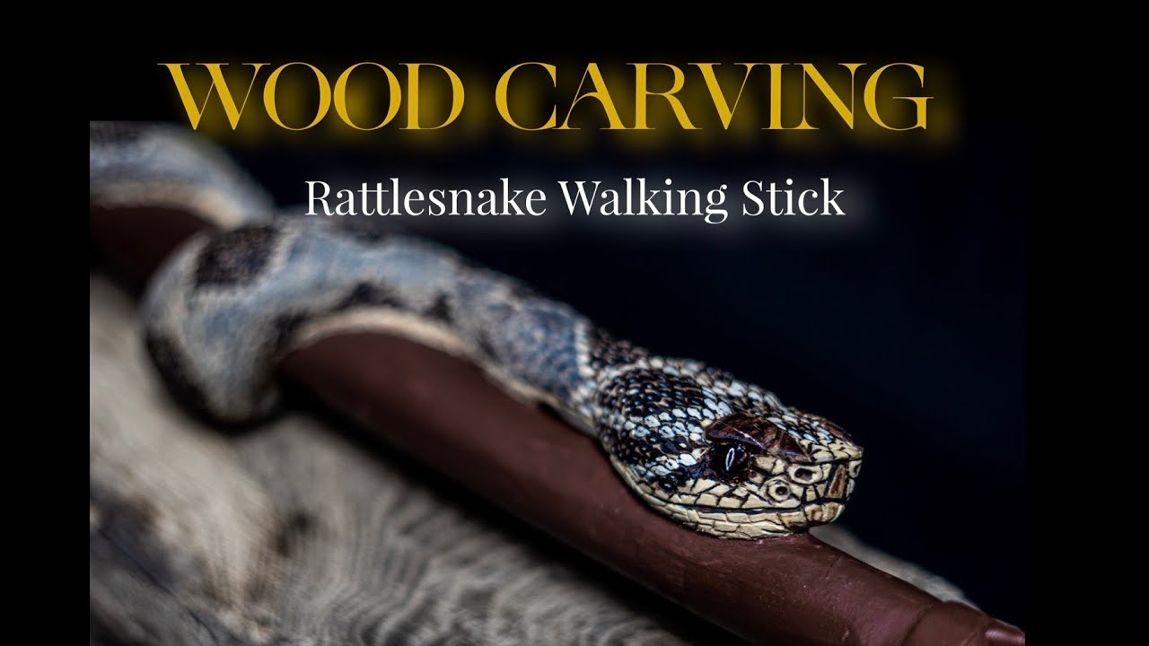 Carving a Rattlesnake Walking Stick