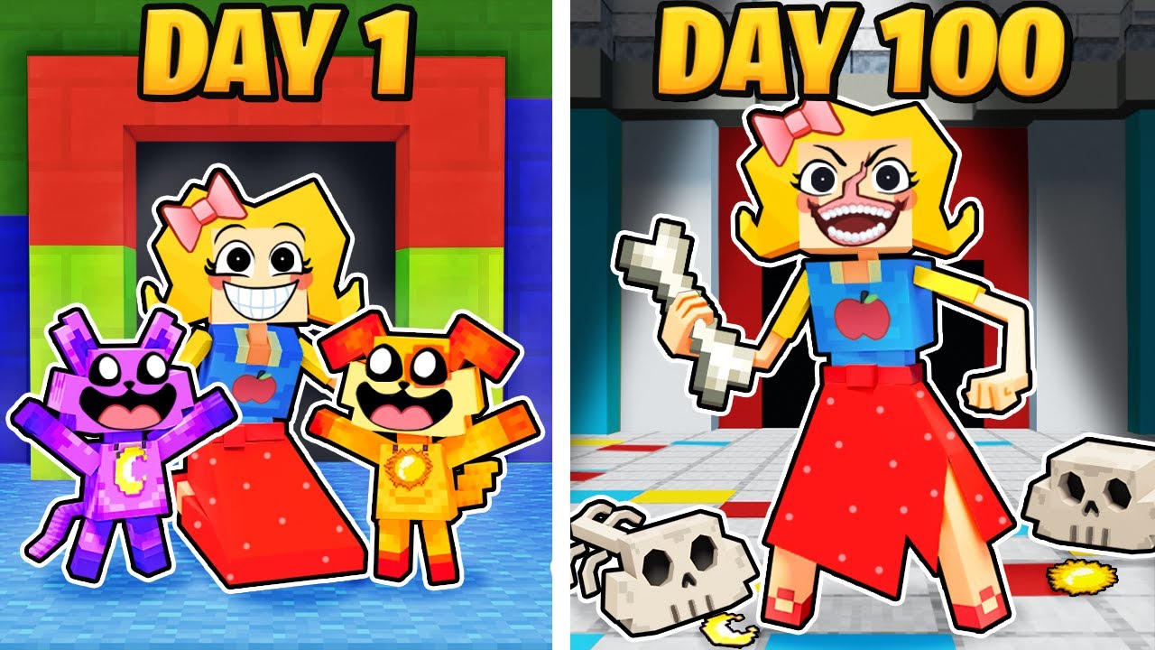 I Survived 100 Days as MISS DELIGHT in Minecraft!