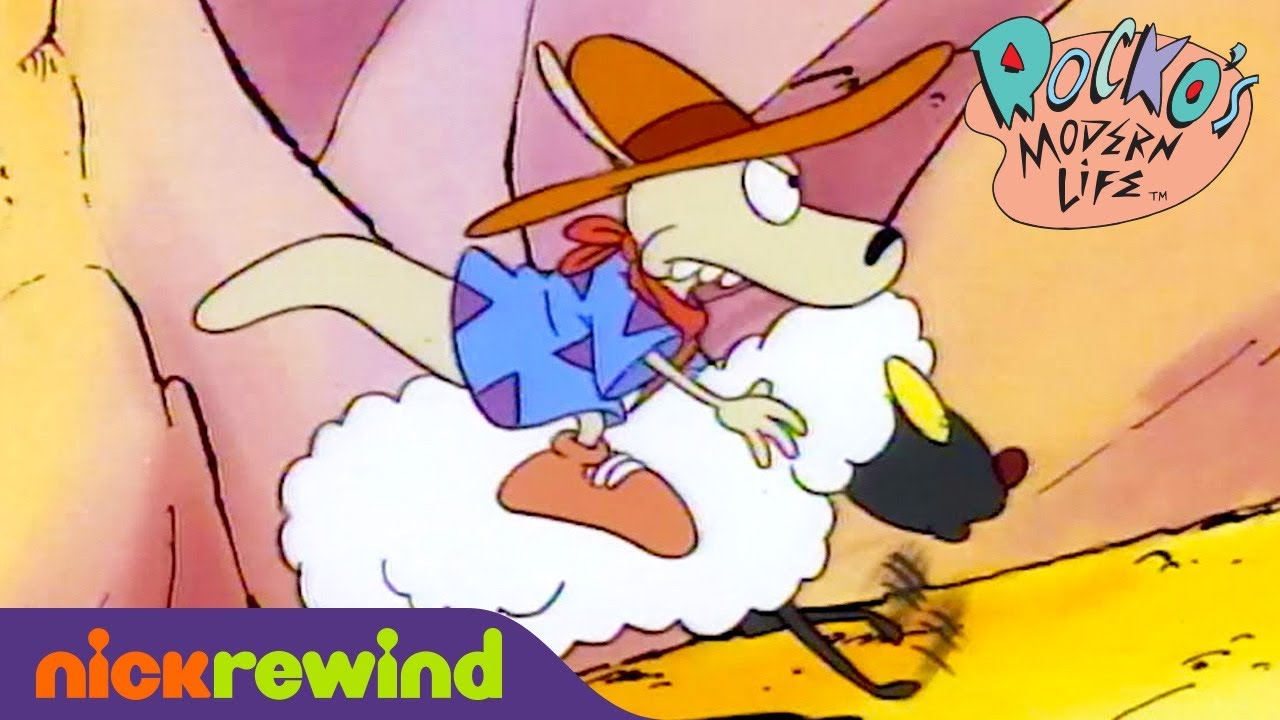 Cowboy Rocko Tries to Rescue Heffer | Rocko's Modern Life | Nicktoons