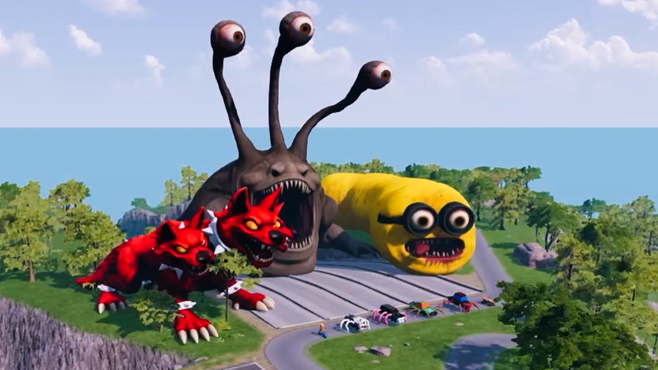 ALL MONSTERS Big & Small Cars with NEW MINION EATER & HAND SEA MONSTER  – BeamNG Drive