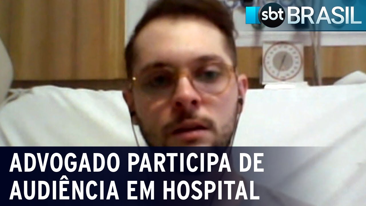 Advogado participa de audiência direto de leito do hospital | SBT Brasil (12/11/20)