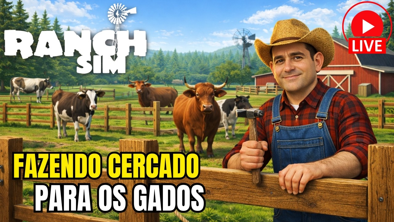 🔴AO VIVO _ CONSTRUINDO A CERCA PARA OS GADOS QUE ESTÃO CHEGANDO NA FAZENDA! 🐂🚜 | Ranch Simulator