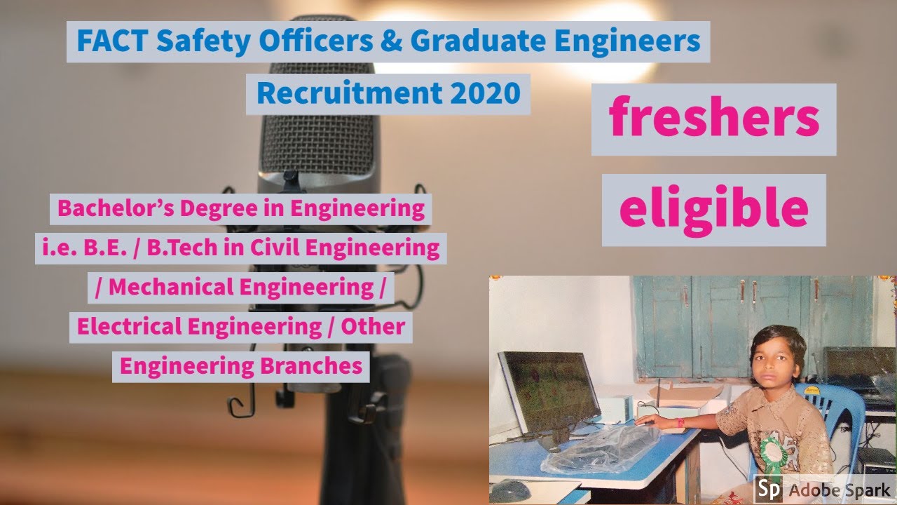 FACT (FEDO) Safety Officers & Graduate Engineers Recruitment 2020| Any Branch| Freshers Eligible