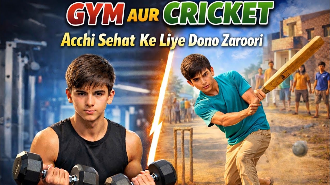 Gym aur cricket 🏏🏏 ||acchi health ke liye dono zaroori hai 🙂‍↔️☠️#trending