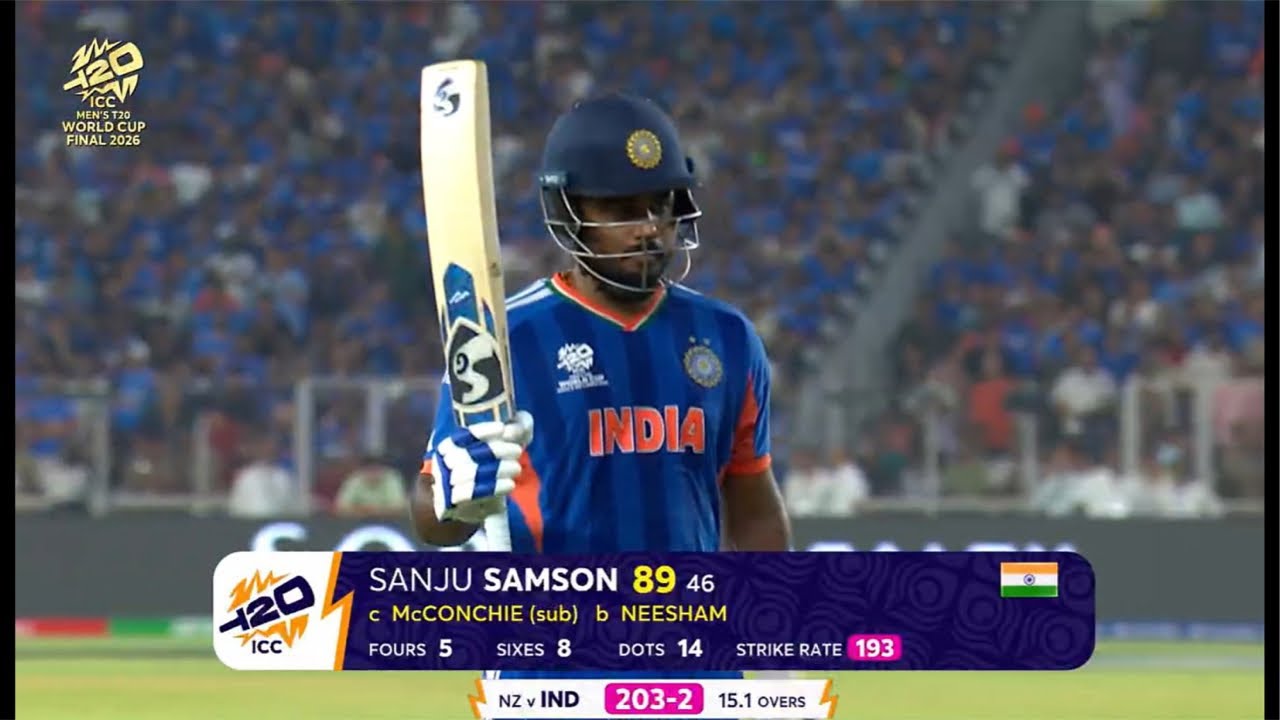 Sanju Samson wicket today in final 89 Vs new zealand today