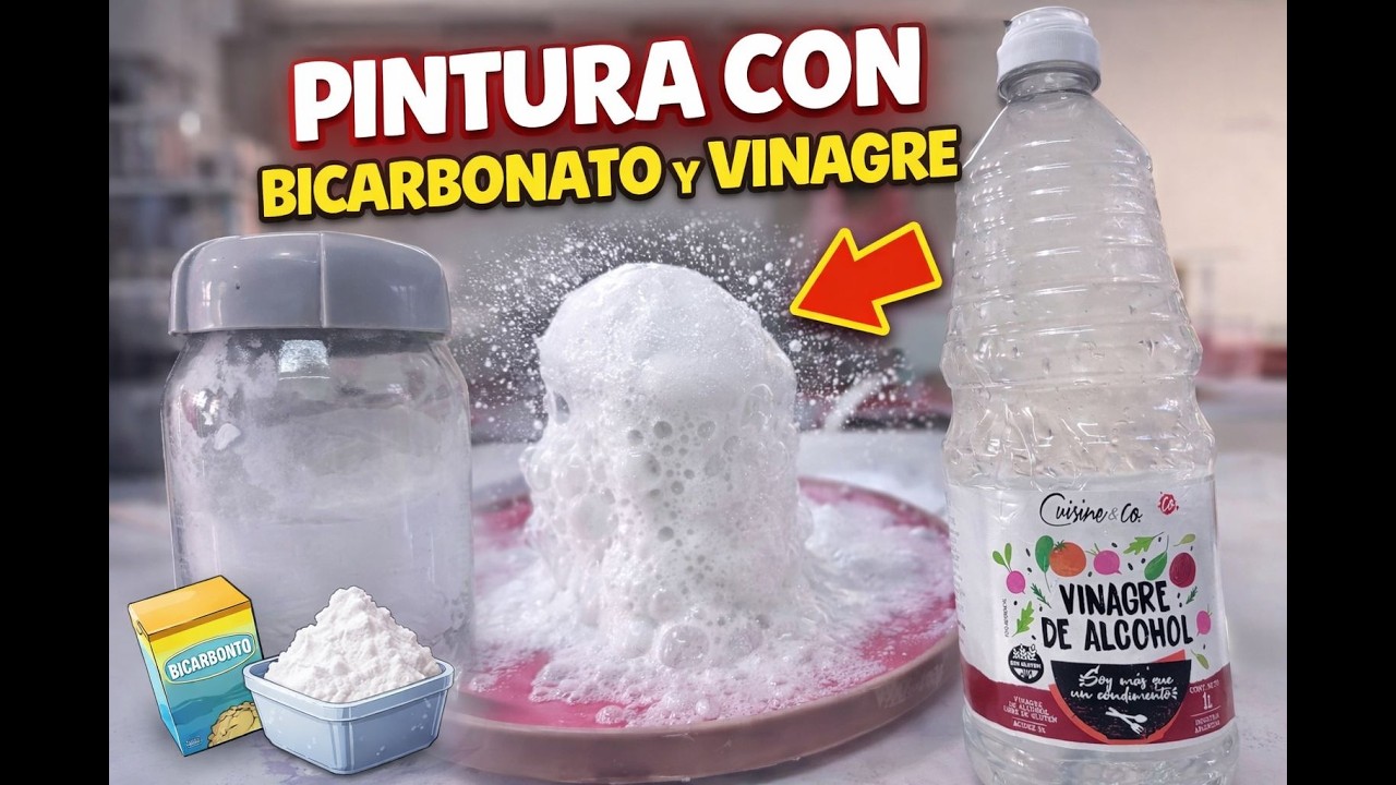 ¿Bicarbonato + Vinagre? 🤨 El truco secreto para una pintura con textura increíble