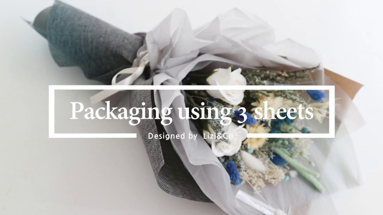 3장으로 꽃다발 포장하기 *  Flower packaging technique using 3 wrapping paper