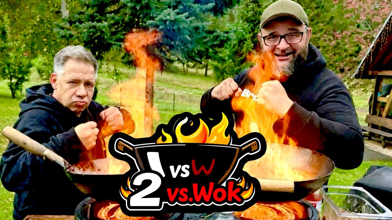 DUELL!! Klaus und Lars am Doppelwok --- Klaus grillt