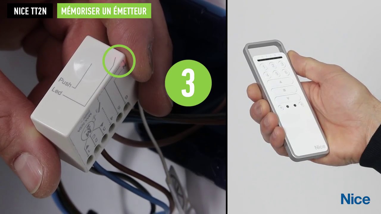 Mémorisation d’un émetteur TT2N (mode I)  -  NICE