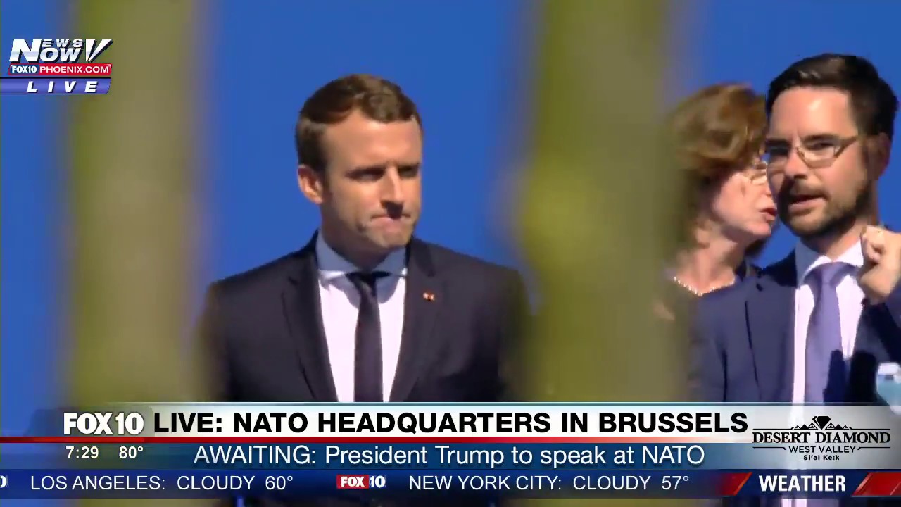 WATCH: Newly-Elected French President Emmanuel Macron Arrives at NATO Headquarters (FNN)