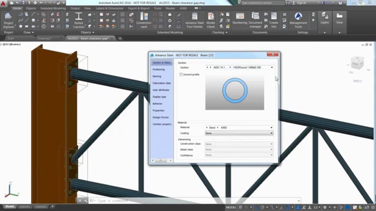 Advance Steel - Adding an additional size to existing section profiles