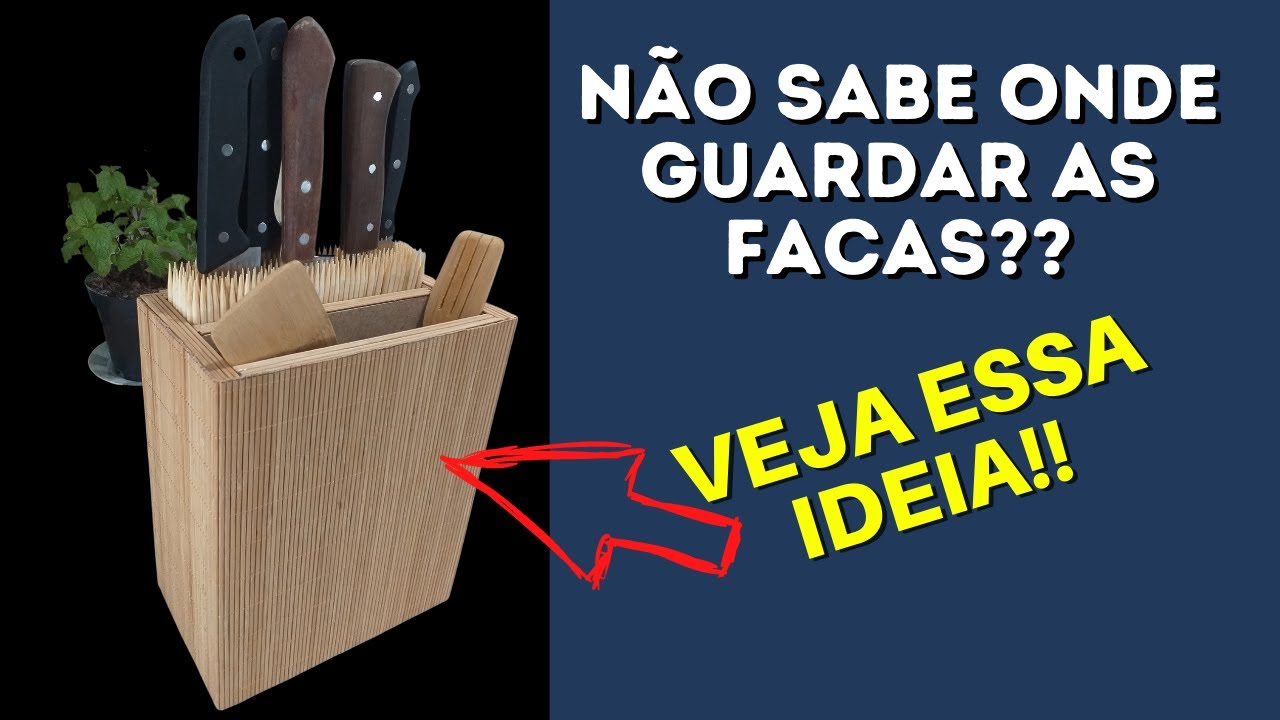 DIY - fiz um organizador para facas e utensílios