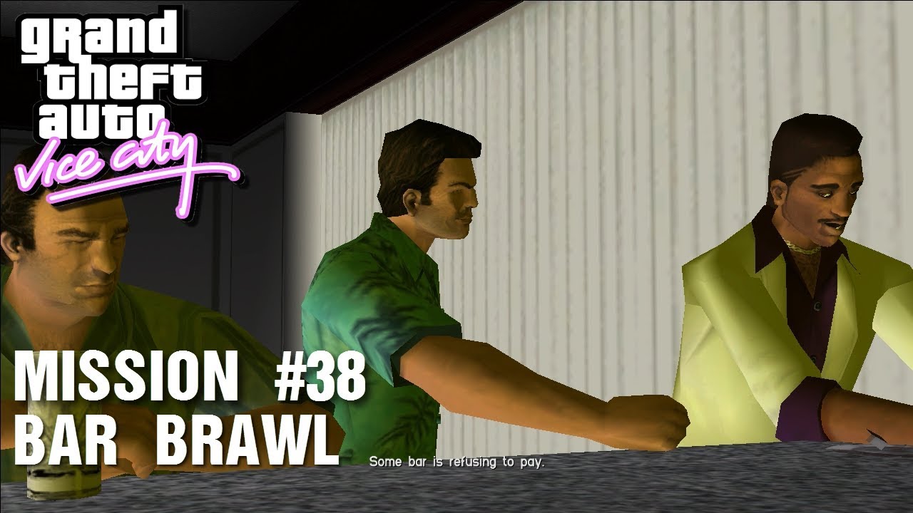 GTA Vice City - Mission : Bar Brawl | Tommy knock down DBP Security in Ocean Beach