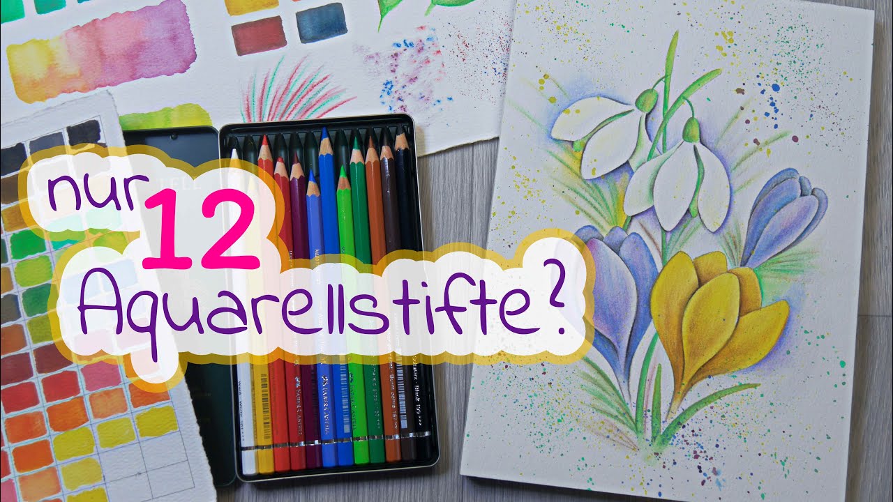 Malen mit nur 12 AQUARELLSTIFTEN - 7 Tipps & Tricks 🩷So gelingt Dir Dein Bild mit einem kleinen Set