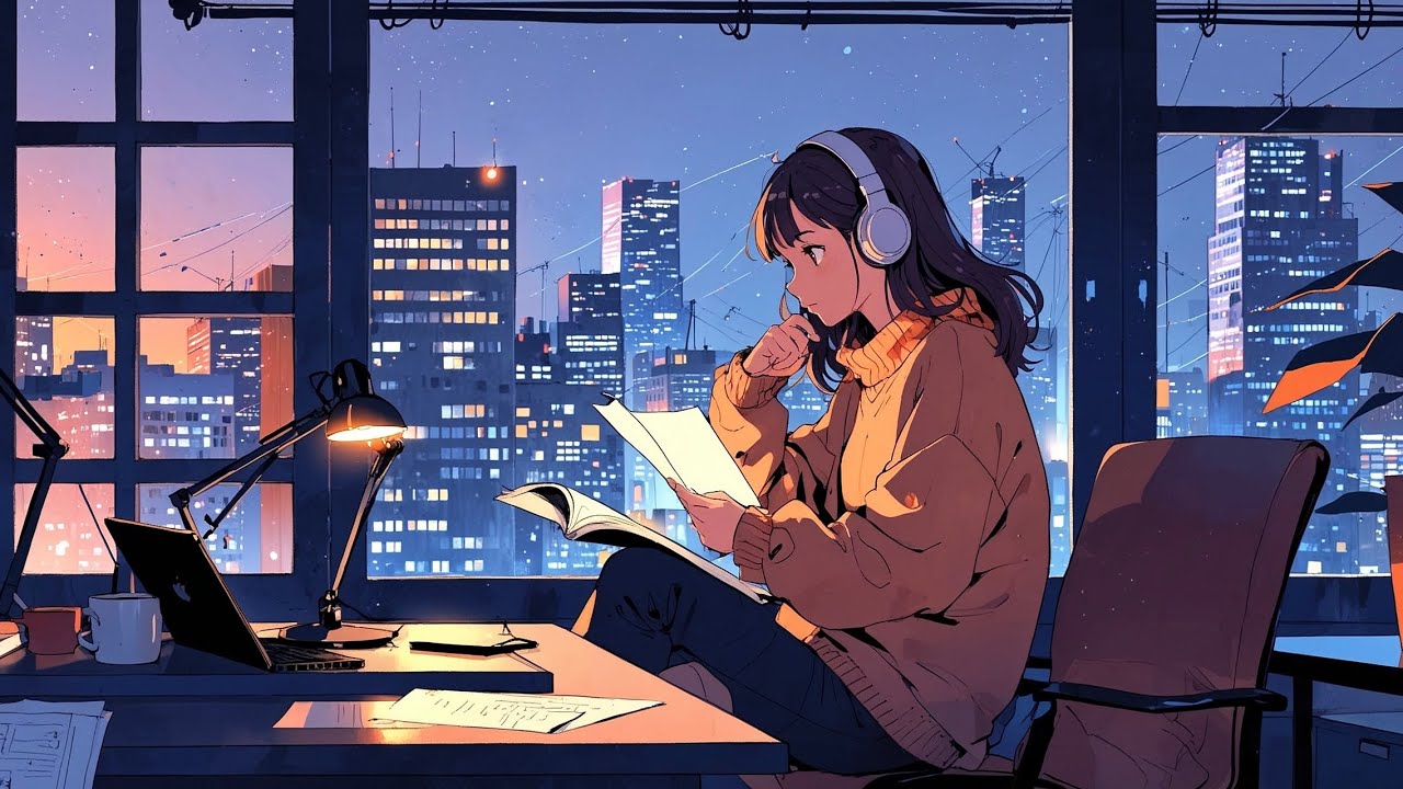 Lo-fi Study Ambience | Girl Studying by Window | 2 Hour Relaxing Focus