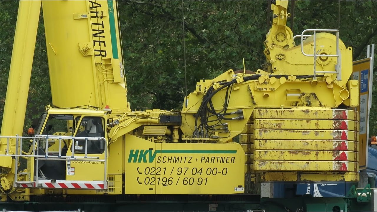 Mobilkran Liebherr LTM 1500 8.1 baut TDK Wolffkran 7532  incl. Sperrung von 2 Spuren