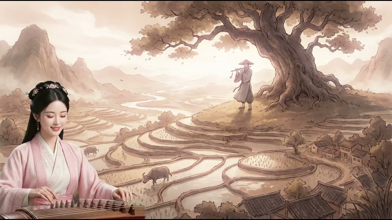 Peaceful Ancient China Relaxing Music • Zen Bamboo Flute & Erhu for Meditation & Sleep