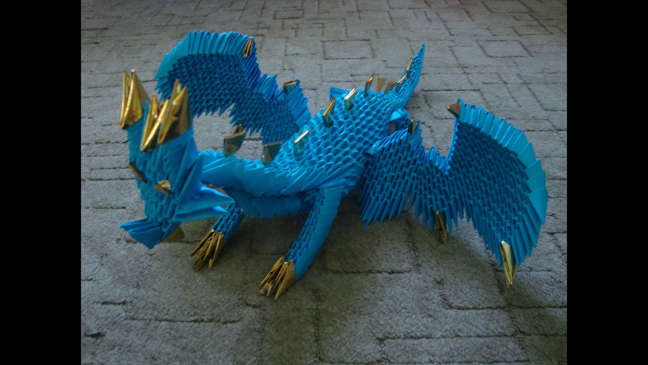 3D origami dragon tutorial (part 3)