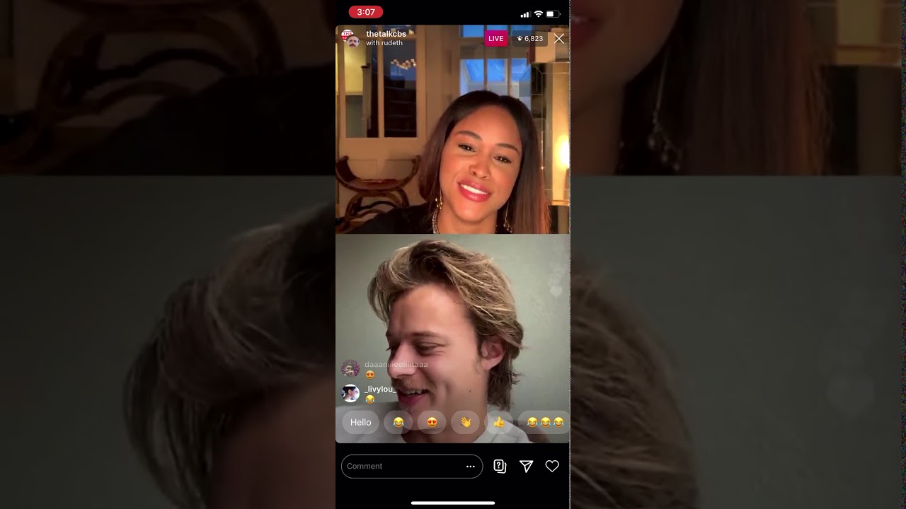 Eve live with Rudy Pankow (instagram live 7/9/20)