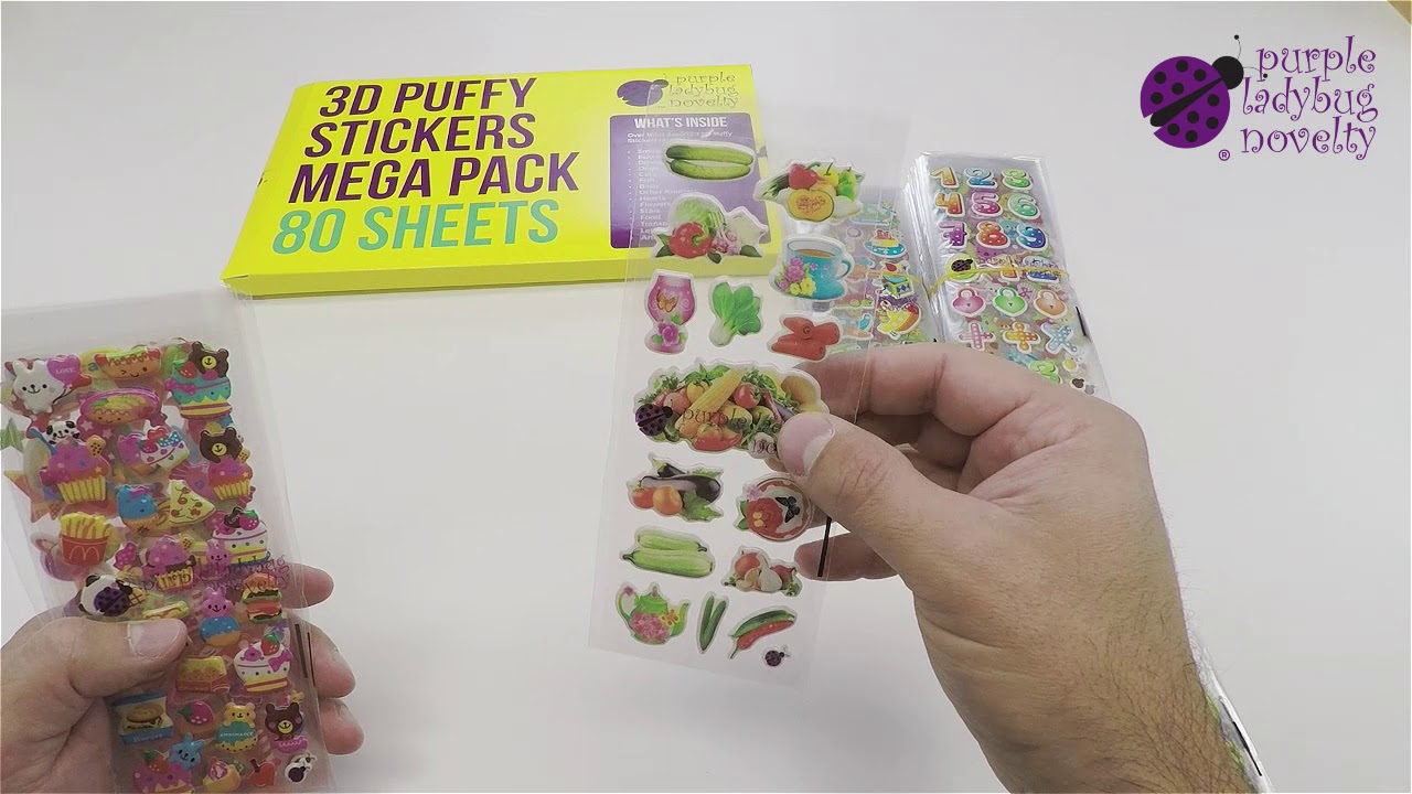 Unboxing 3D Puffy Stickers Mega Pack - 80 Sheets!