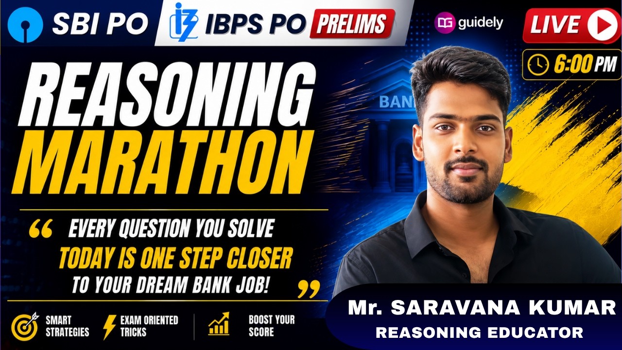 🛑LIVE🔥SBI PO & IBPS PO 2026 Prelims Reasoning Marathon |🎯Boost Your Speed & Accuracy | DAY 01 #Sksir