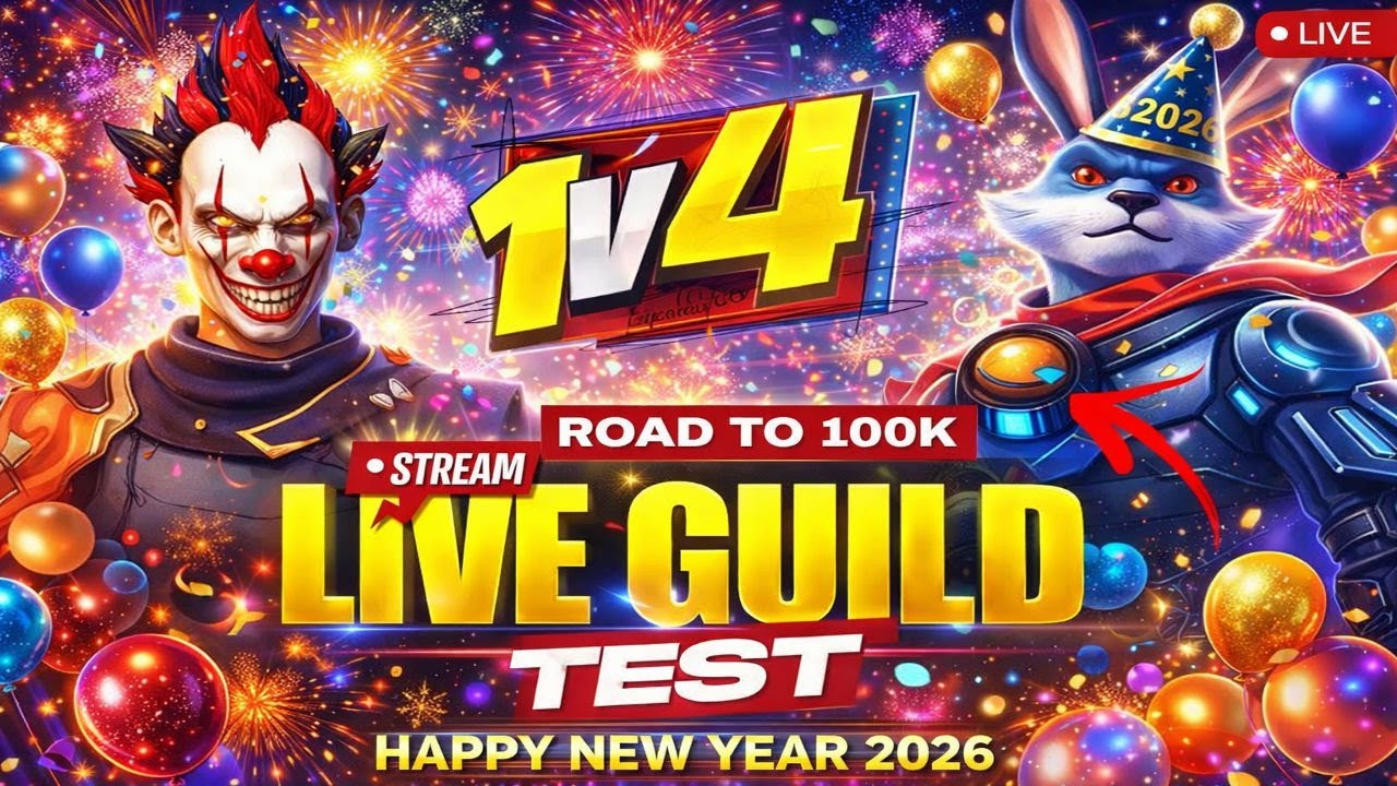 FF LIVE TOP 1 GUILD TEST 1 VS 4 | ROAD TO 100K ON LIVE | LIVE GUILD TESTING#fflive #girllive #ffgirl