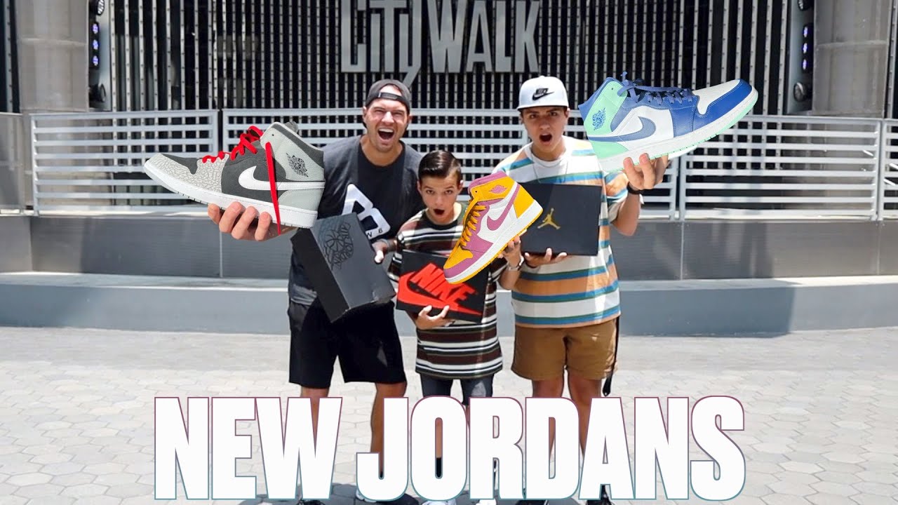 BUYING NEW JORDAN 1 RETRO SHOES WITH THEIR OWN MONEY ON VACATION | NIKE SHOE SHOPPING HAUL IN LA
