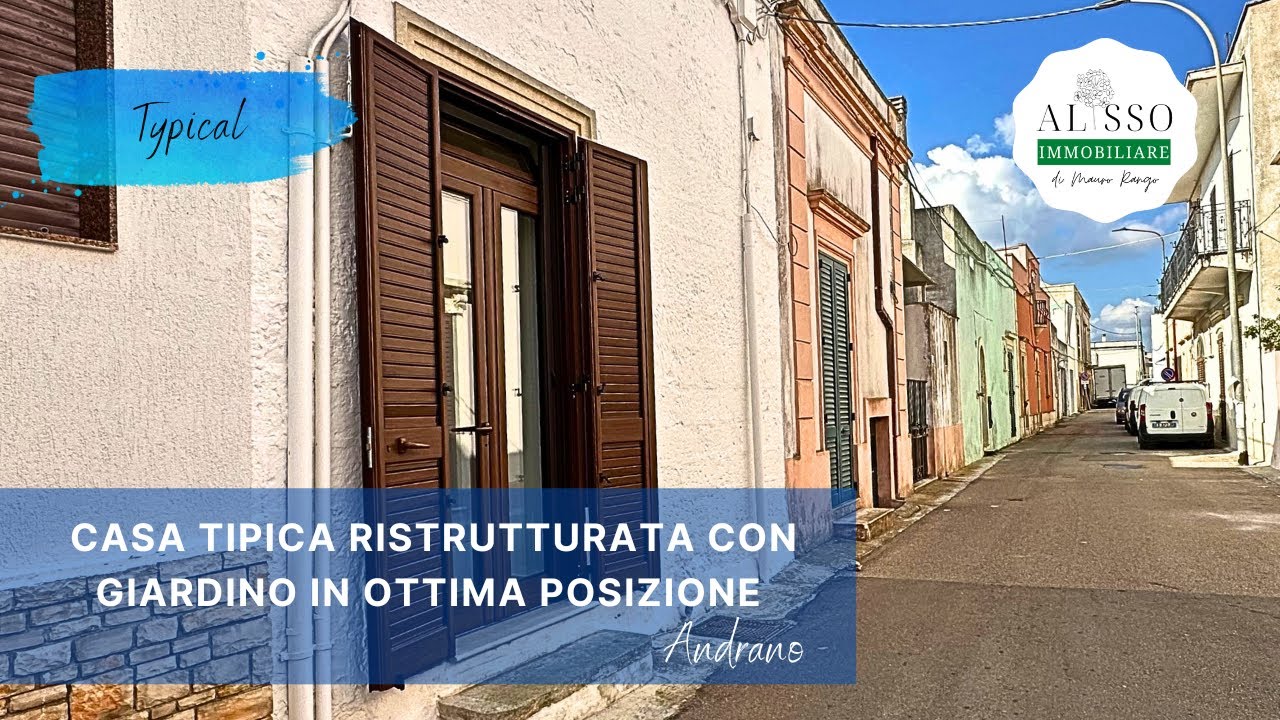 Charming renovated one bedroom house, with garden, for sale in Andrano, Puglia, Southern Italy