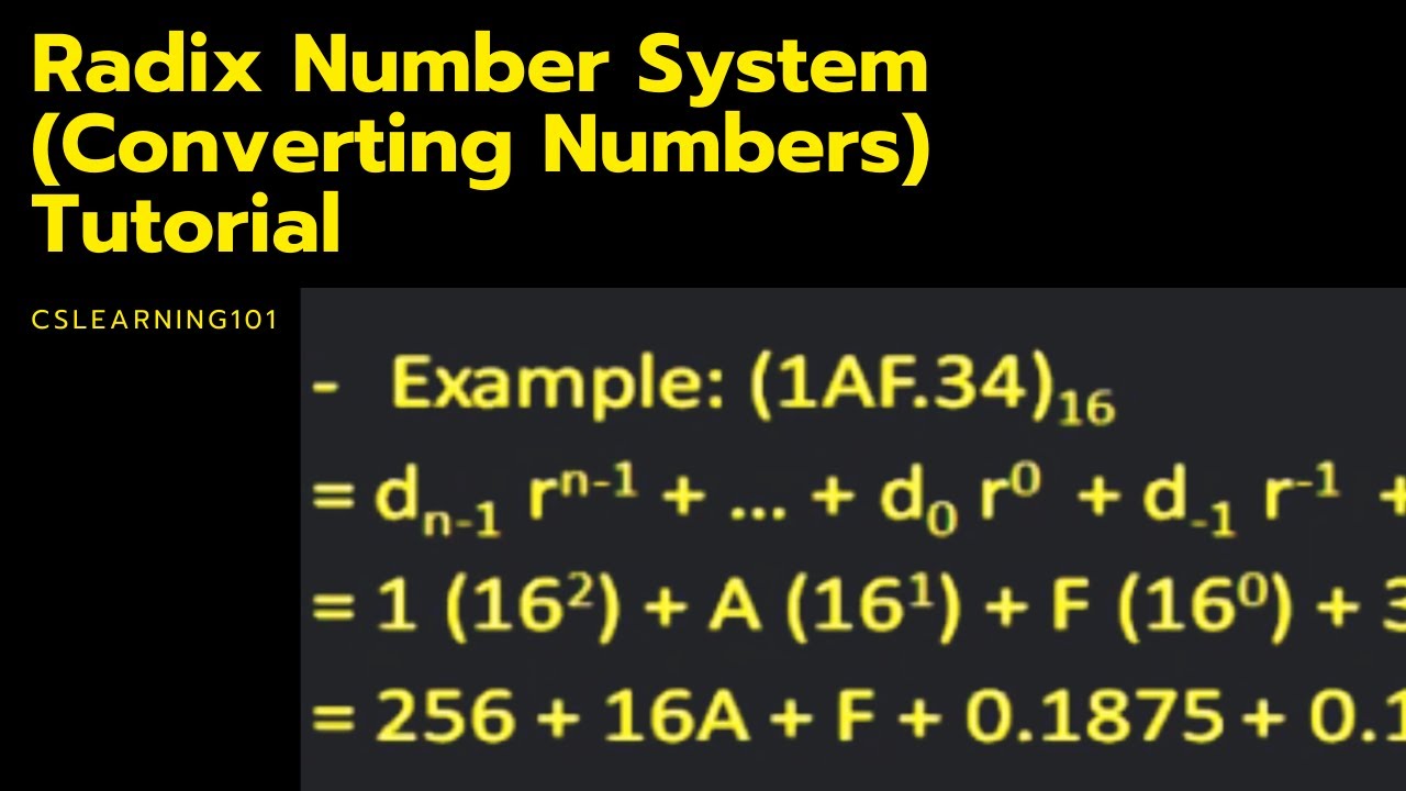 Radix Number System (Converting Numbers) Tutorial