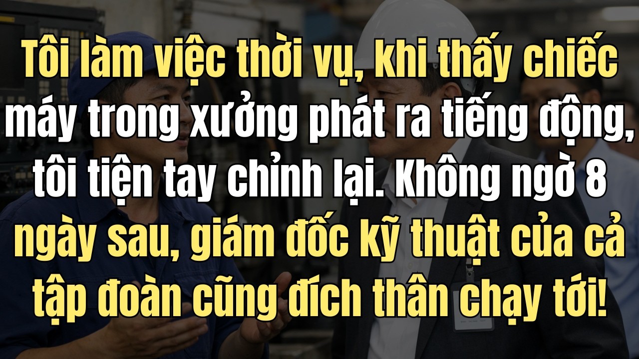 Tôi Làm Việc Thời Vụ Ở Công Ty, Khi Thấy Một Chiếc Máy Có Tiếng Động Lạ Tôi Tiện Tay Chỉnh Lại.