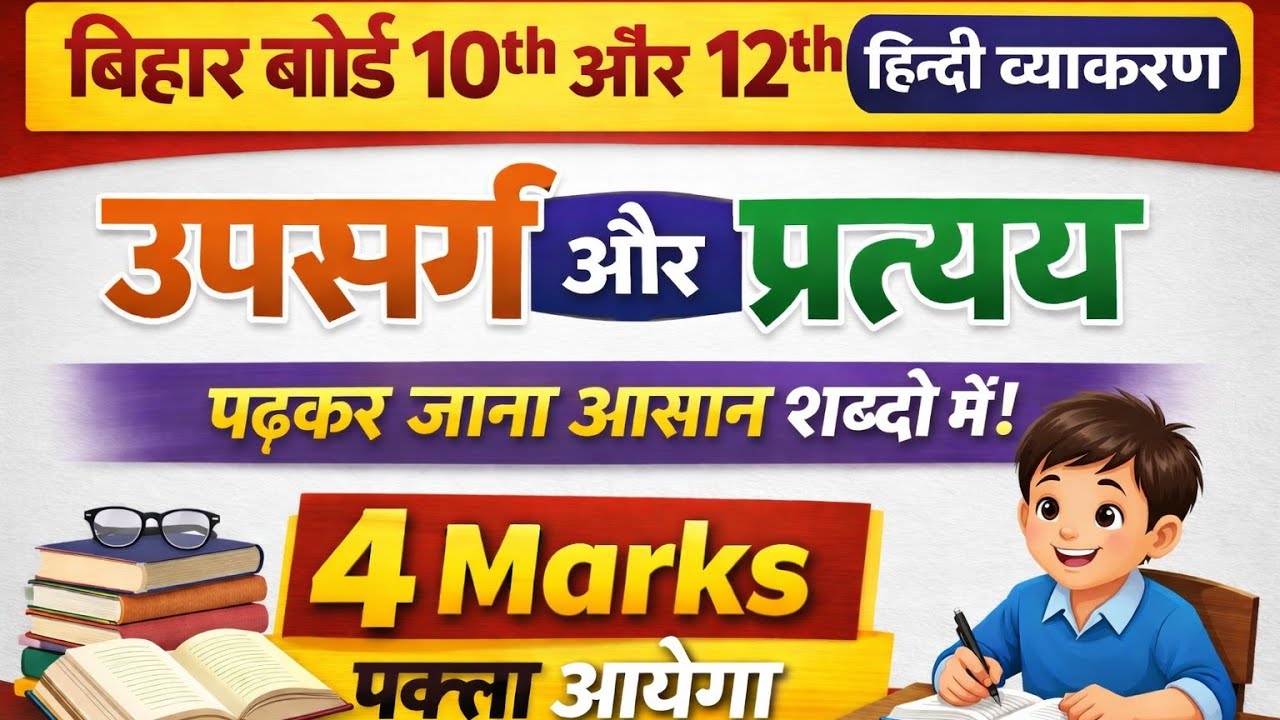 बिहार बोर्ड 10th और 12th हिन्दी व्याकरण उपसर्ग और प्रत्यय को आसान शब्दो और ट्रिक के माध्यम से सीखे