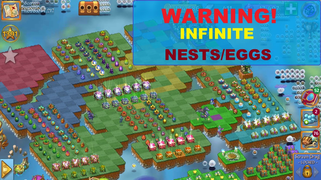 Merge Dragons! Warning! Infinite Nests/Eggs!