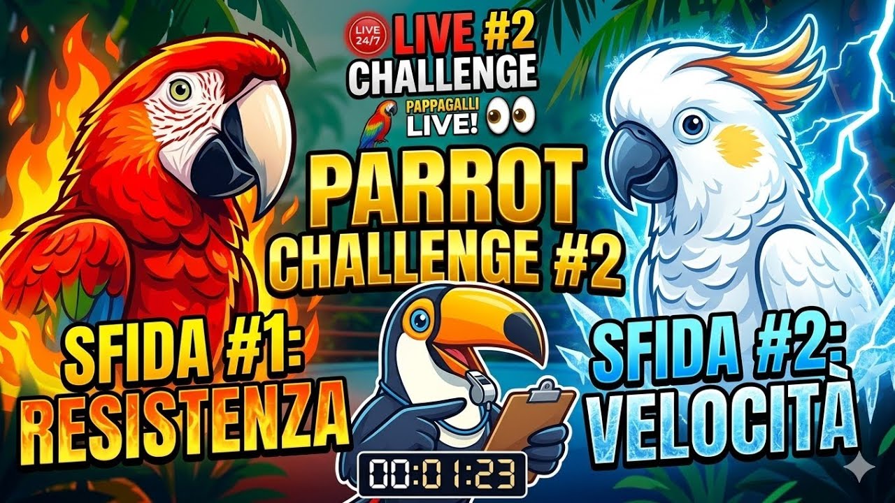 🔴 🦜 PAPPAGALLI LIVE - DIRETTA LIVE 24/7 - CHALLENGE 2 SABATO 14 MARZO  🔴 LIVE 8 ORE