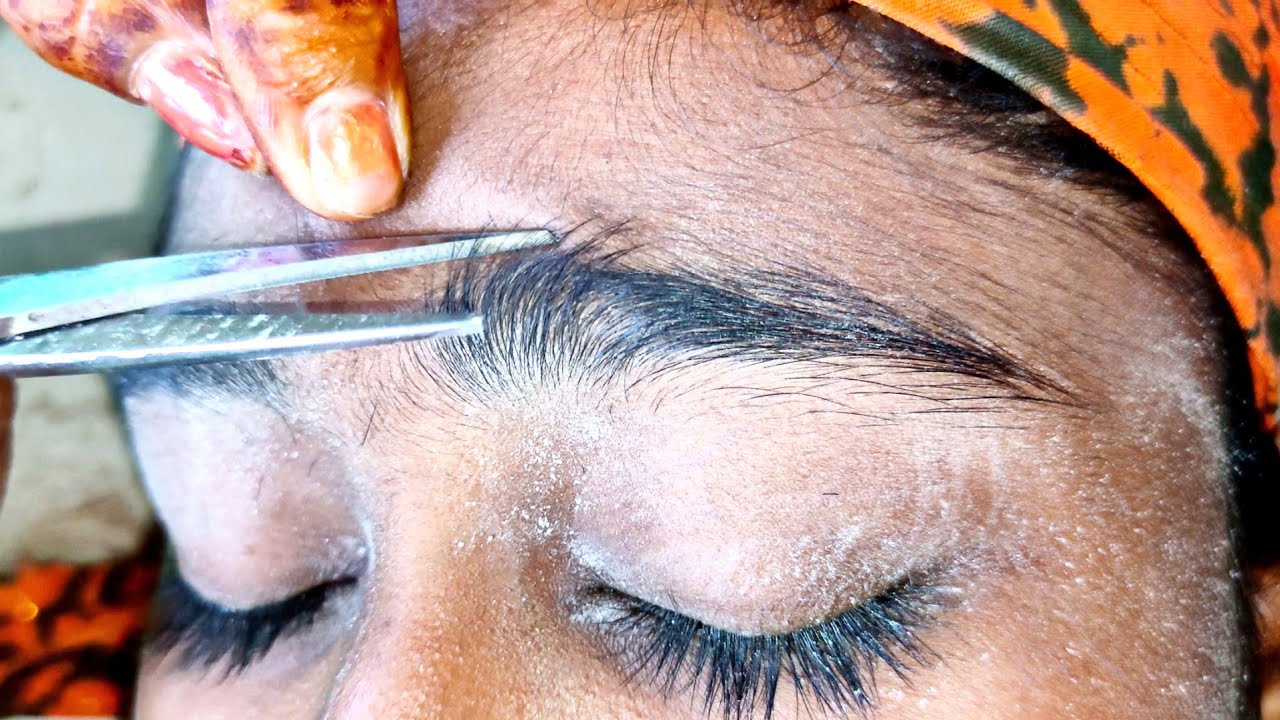 EYEBROW THREADING | Heavy growth hair Eyebrows | Threading tutorial for beginners @RitaBhatia .