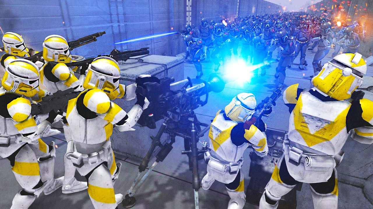 Can Clone Army Hold SHIP DEFENSE vs 3,000 Mandalorian SHIP BOARDING?! - Men of War: Clone Wars Mod