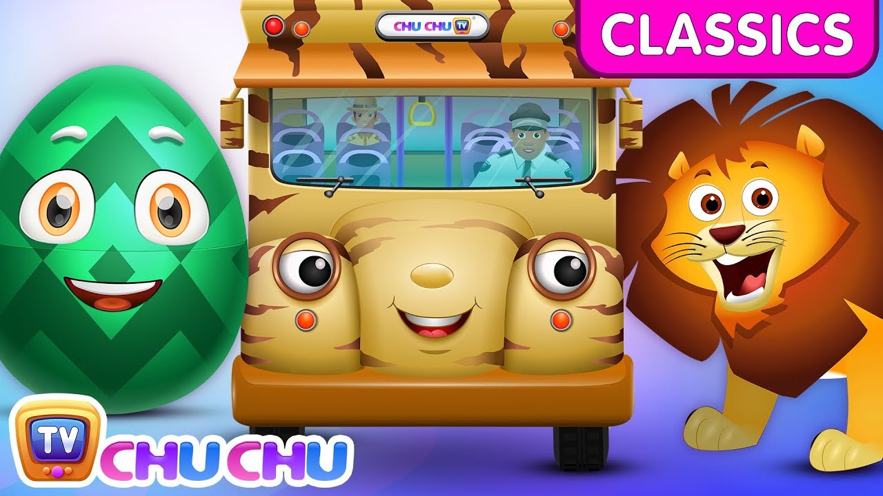 ChuChu TV Classics   Wheels On The Bus   Kenya Wildlife Safari  Surprise Eggs Nursery Rhymes