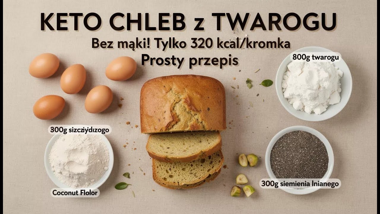 Prosty KETO chleb z twarogu – bez mąki pszennej, dużo białka i błonnika