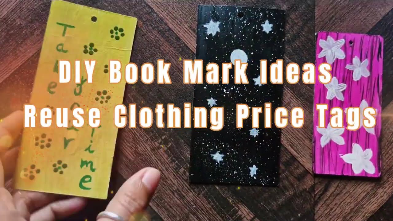 DIY Book Mark Ideas / Reuse Clothing Price Tags #diy #art #craft #bookmark #viral #trending #video