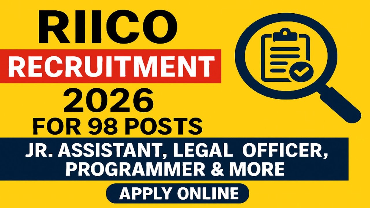 RICCO Recruitment 2026 for 98 posts | latest Recruitment 2026