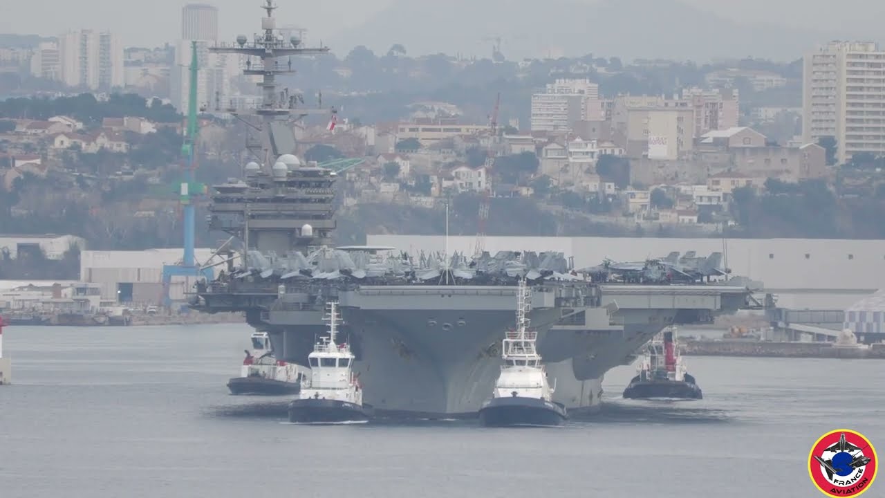 USS GEORGE H.W BUSH CVN77 Départ Marseille 3 Janvier 2023 Part2