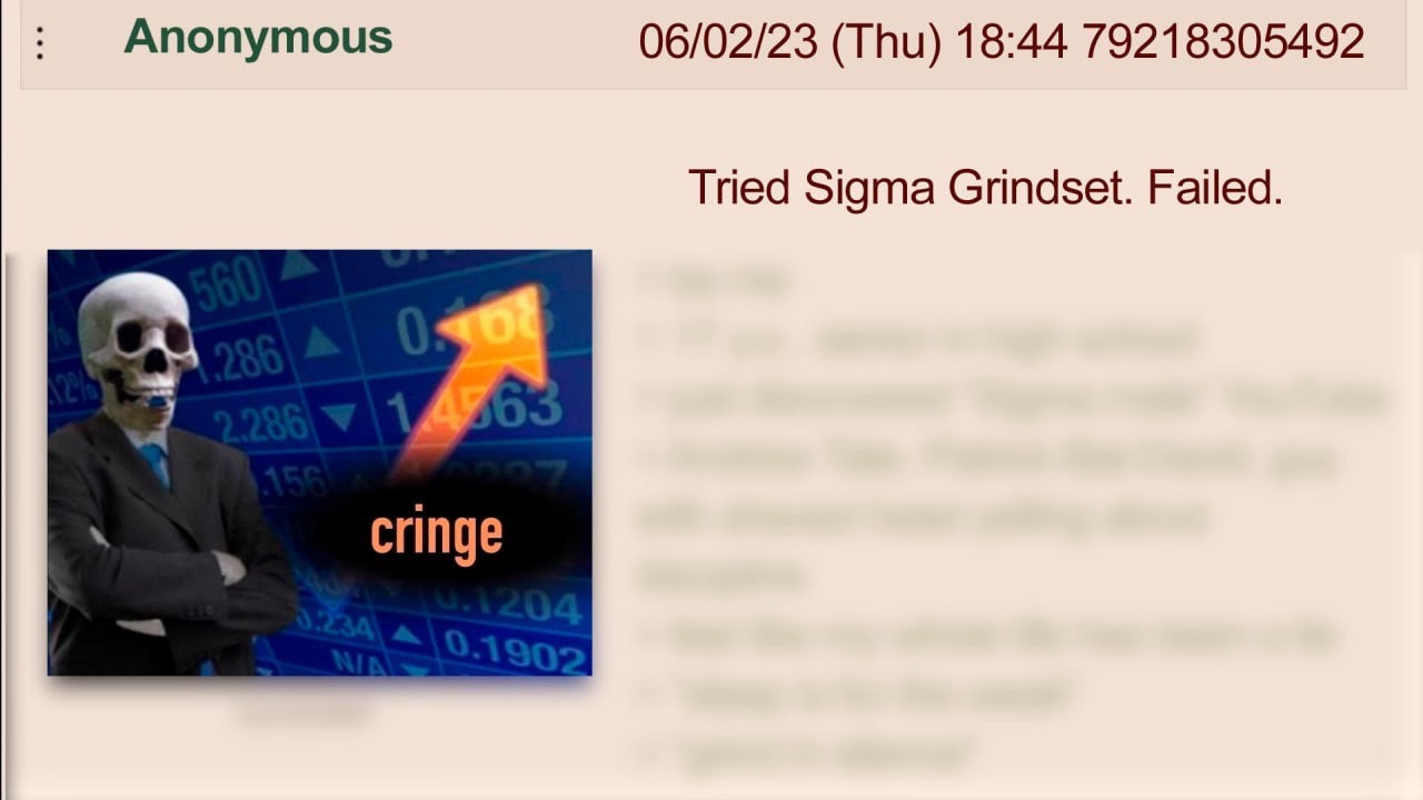 Tried sigma grindset. FAILED - 4chan cringe story