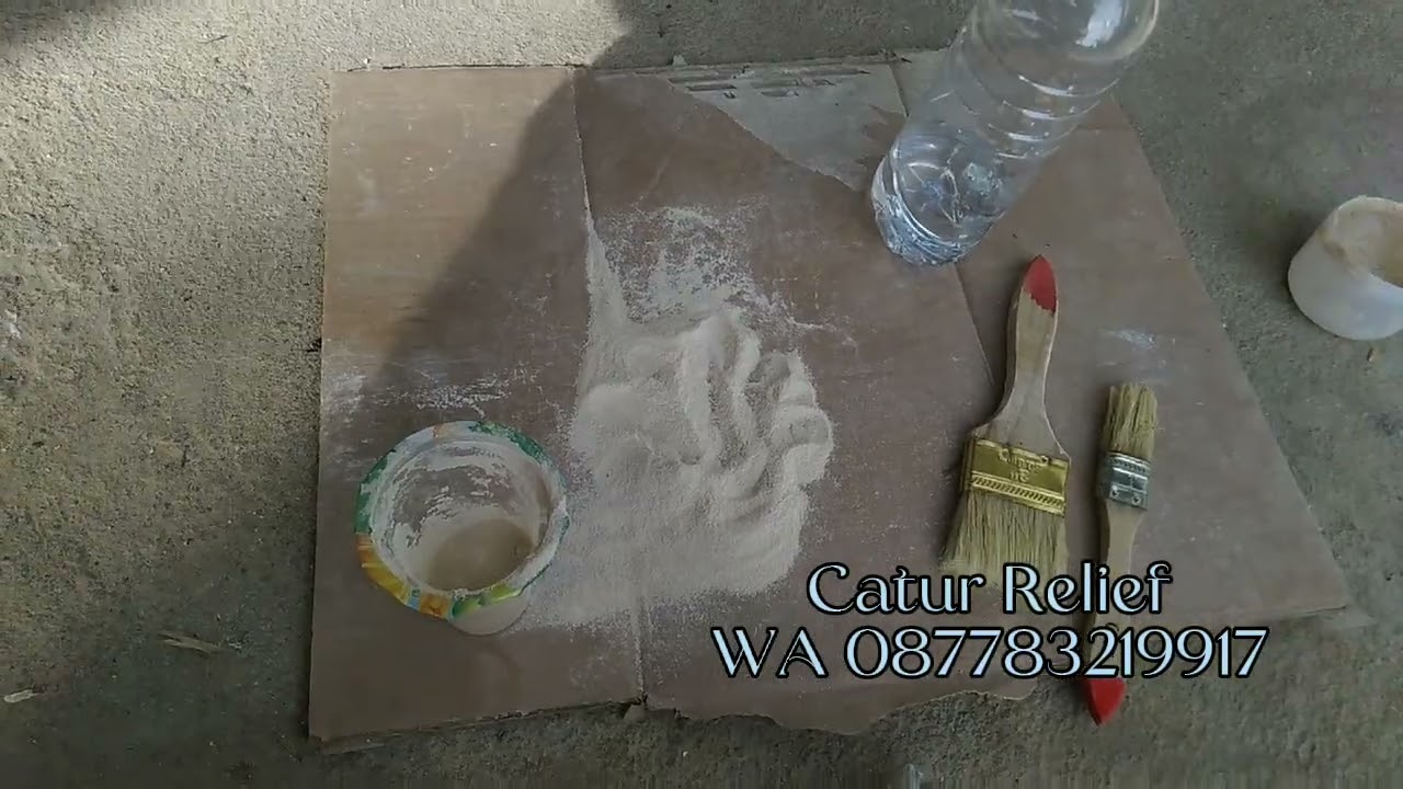 Cara menyamarkan sambungan batu relief batu paras jogja