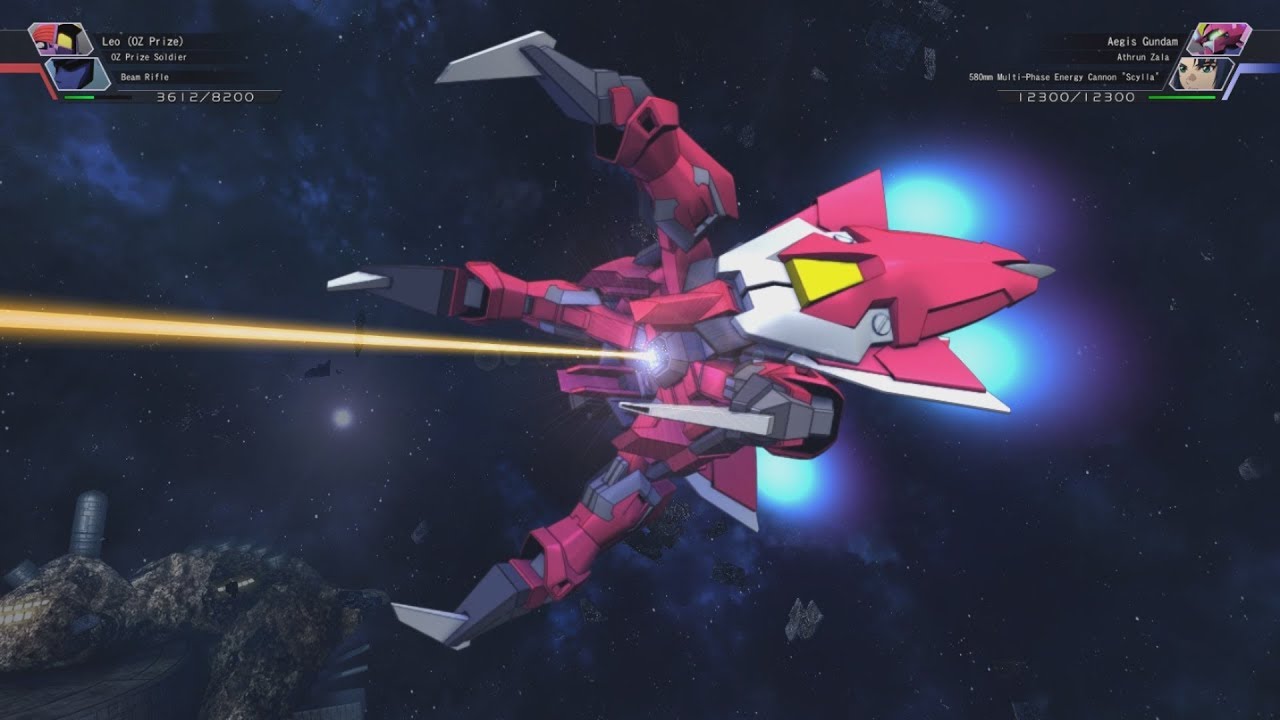 SD Gundam G Generation Cross Rays - Aegis, Blitz, Buster and Duel Gundam Attacks