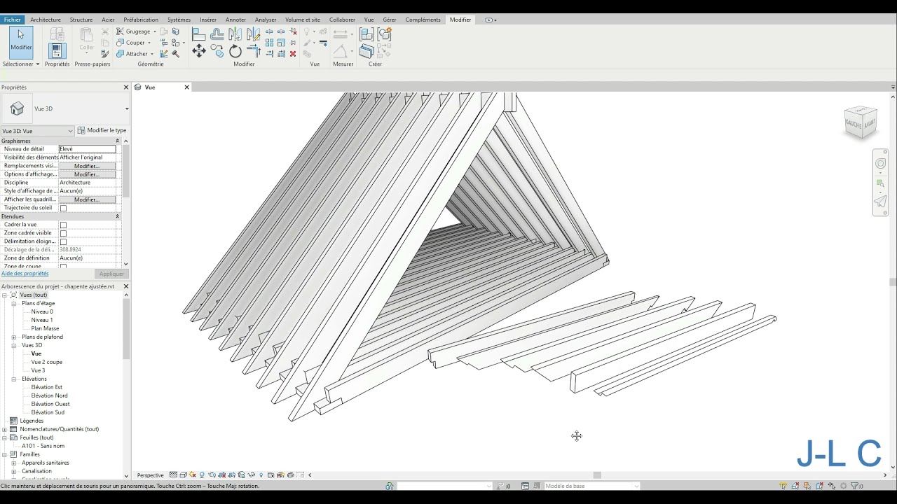 #Revit - Ossature poutre et contreventement
