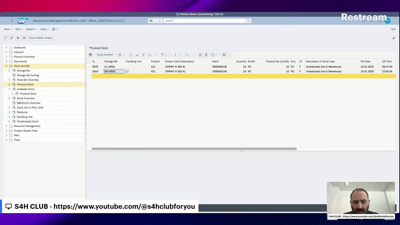 Run the warehouse inbound process in SAP Public Cloud